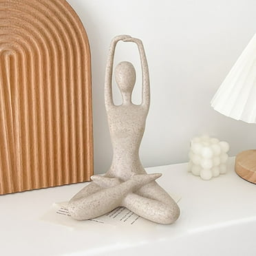 Apmemiss Clearance Yoga Lady Statue Modern Sculpture for Home Office Desk Decor Resin Sandstone Abstract Figurine Yogis Gifts