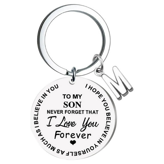 Apmemiss Gifts for Men Clearance DIY To My SON Stainless Steel Last Name 26 Letter Keychain 2.5cm Todays Daily Deals