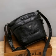 Apmemiss Clearance 2024 New Leather Bag Soft Leather Messenger Multi Pocket Large Capacity Shoulder Bag Sales Today Clearance