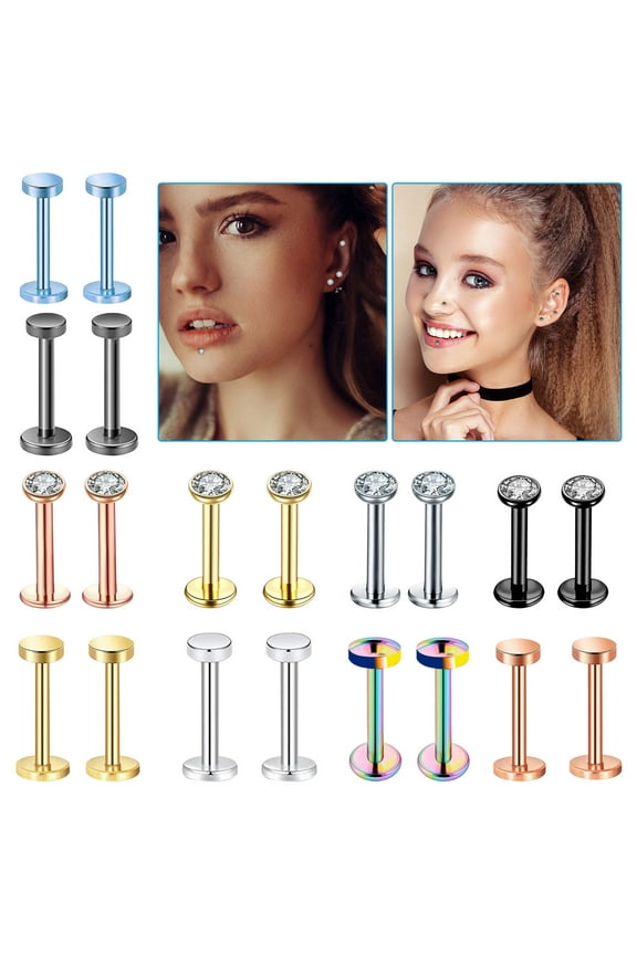 Gifts for Women Clearance Titanium Opal Earrings for Sensitive Skin Flower Screws Opal Earrings 20g Earrings for Cartilage Piercing Gold 3mm