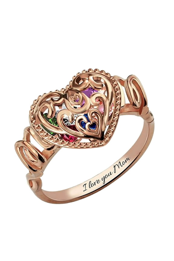 Mens Rings Clearance Zircon Shaped Openwork Pattern Mother's Day Gift Jewelry Warehouse Clearance Sale