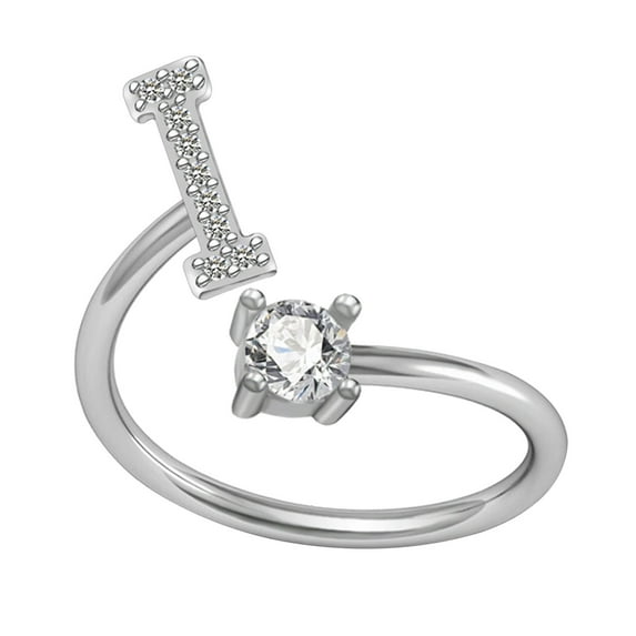 Apmemiss Mothers Day Gifts Exquisite Fashion 26 English Alphabet Style Ring Letter Fashion Copper Ring