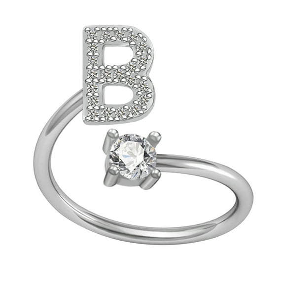 Apmemiss Mothers Day Gifts Exquisite Fashion 26 English Alphabet Style Ring Letter Fashion Copper Ring