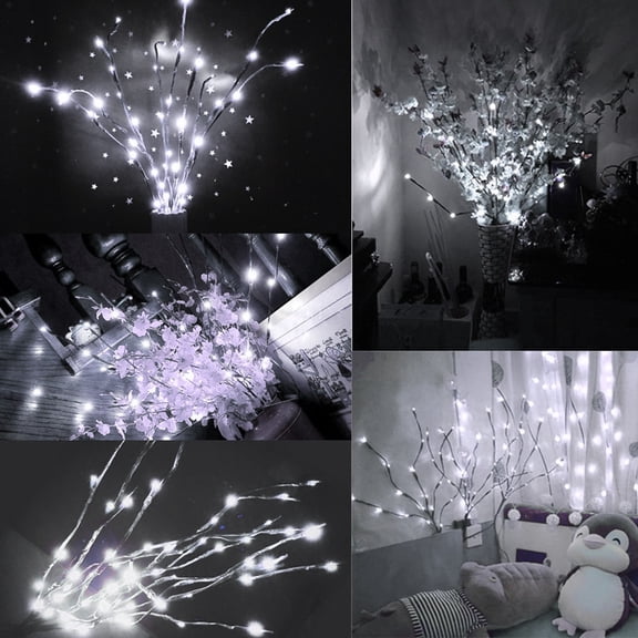 Apmemiss New Years Decorations 2024 Clearance 20 LED Branch Decorative Lights Battery Powered Artificial Tree Lights Willow Branch Lamp for Home Party Wedding Garden Xmas Decor Christmas Gifts