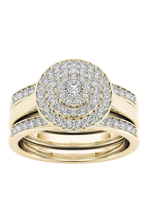 Rings for Women Clearance Womens Rings 2-in-1 Set Detachable Shiny Diamond Set Engagement Wedding Rings Inlaid Zircon