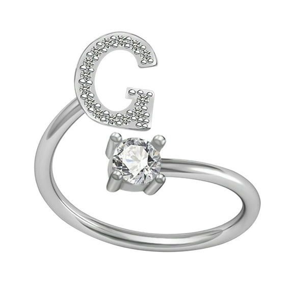 Apmemiss Rings for Women Exquisite Fashion 26 English Alphabet Style Letter Fashion Copper