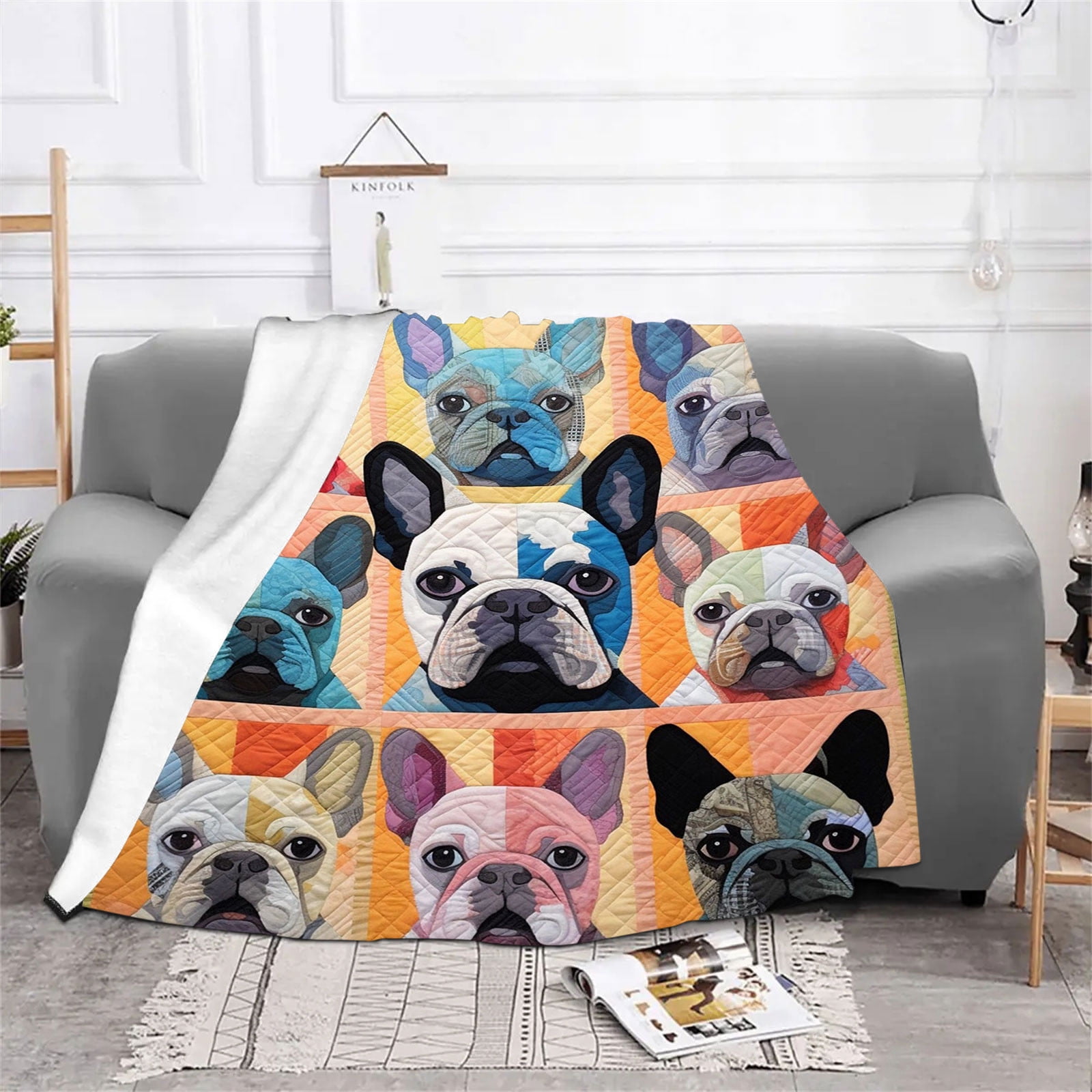 Apmemiss Room Decor Clearance Dog Print Blanket Dog Lover Gifts Funny ...