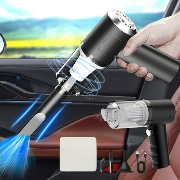 Apmemiss Savings Clearance 2024! Handheld Car Vacuum Cleaner 120W Powerful Suction Small Car Vacuum Cleaner Mini Dusts Buster with USB Portable Vacuum Cleaner with Cleaning Cloth