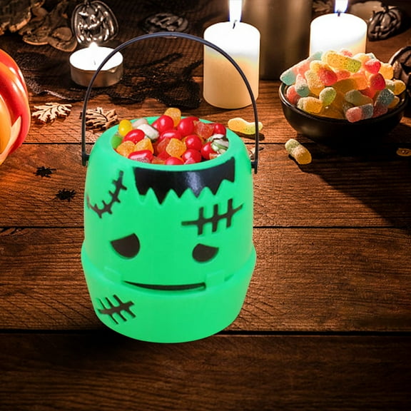 Apmemiss Toddler Christmas Gifts Clearance Pumpkin Bucket, Pumpkin Candy Bucket Plastic Lantern Bucket for Party Decorations Party Favors Purple