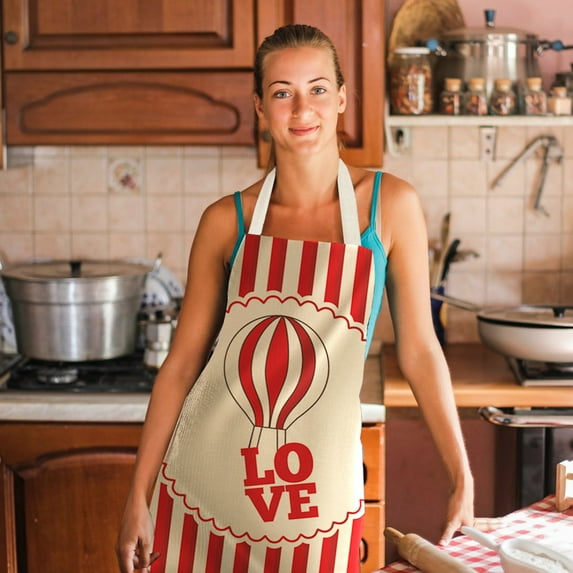 Apmemiss Valentine Ornaments Clearance 1pc Parent adult the Family Kitchen Valentine's Day Print Linen Family Aprons Valentine's Day Gifts for Him