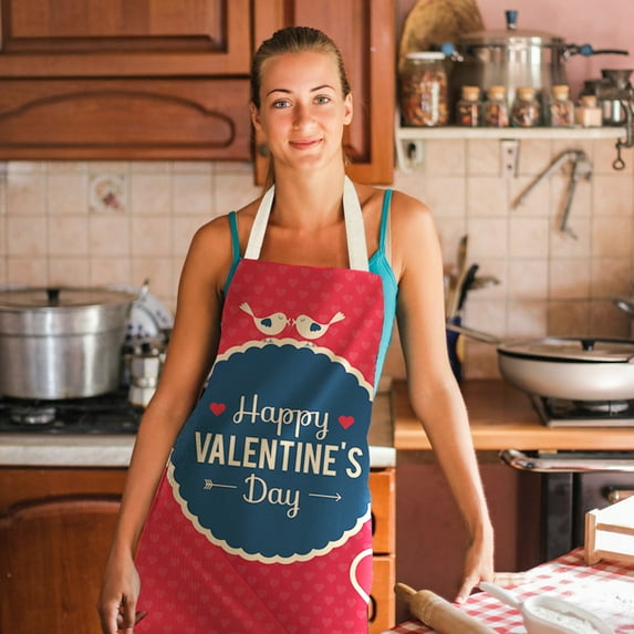 Apmemiss Valentine's Day Decorations Clearance 1pc Parent adult the Family Kitchen Valentine's Day Print Linen Family Aprons Valentine's Day Gifts for Woman