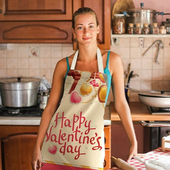Apmemiss Valentine's Day Party Decorations Clearance 1pc Parent adult the Family Kitchen Valentine's Day Print Linen Family Aprons Gift for Valentines Day
