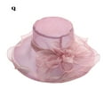 thumbnail image 1 of Apmemiss Valentines Day Gifts Clearance Women Sun Hat with Mesh Flower Decoration Wide Brim Ladies Hat Occasion Event Organza Fancy Church Dress Hat Christmas Decorations Clearance, 1 of 3