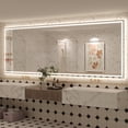 thumbnail image 1 of GODCHAR 110"x40" LED Bathroom Mirror, 24V Pro Backlit & Frontlit Vanity Mirror, UL Certified Anti-Fog Dimmable, 1 of 15