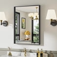 thumbnail image 1 of GODCHAR 30"x 22" Bathroom Vanity Mirror Rectangular Metal Frame French Cleat Mounted Wall Mirror Tempered Glass, 1 of 10