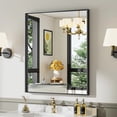 thumbnail image 1 of GODCHAR 36"x 30" Bathroom Vanity Mirror Rectangular Metal Frame French Cleat Mounted Wall Mirror Tempered Glass, 1 of 10