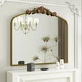 thumbnail image 1 of GODCHAR 36"x30" Decorative Mirror Baroque Arched Vintage Bathroom Wall Mirror, 1 of 7