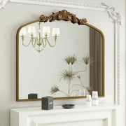 GODCHAR 36"x30" Decorative Mirror Baroque Arched Vintage Bathroom Wall Mirror