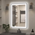 thumbnail image 1 of GODCHAR 36x24 inch Black Framed Bathroom Mirror with Front&Backlit, AntiFog Wall Mirror with 3 Color Dimmable, Memory and Tempered Glass, 1 of 10