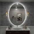 thumbnail image 1 of GODCHAR 36x28 Oval LED Wall Mirror with Backlit, Frameless Anti Fog LED Bathroom Vanity Mirror，Dimmable 3 Colors, Memory Function, 1 of 11