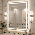 thumbnail image 1 of GODCHAR 36"x28" LED Bathroom Mirror, 24V Pro Backlit & Frontlit Vanity Mirror, UL Certified Anti-Fog Dimmable, 1 of 15