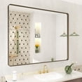 thumbnail image 1 of GODCHAR 40x32 inch Shatterproof Bathroom Mirror, Metal Framed Wall Vanity Mirror, 1 of 11