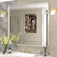 thumbnail image 1 of GODCHAR 40x36 inch Shatterproof Bathroom Mirror, Metal Framed Wall Vanity Mirror, 1 of 11