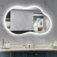 thumbnail image 1 of Irregular 48"x 27" Led Bathroom Mirror with Lights, Backlit Cloud-Shape Vanity Mirror for Wall, Dimmable 3 Colors Asymmetrical Mirror, Memory Function, 1 of 12