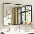 thumbnail image 1 of GODCHAR 48"x 30" Bathroom Vanity Mirror Rectangular Metal Frame French Cleat Mounted Wall Mirror Tempered Glass, 1 of 10