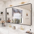 thumbnail image 1 of GODCHAR 55x30 inch Shatterproof Bathroom Mirror, Metal Framed Wall Vanity Mirror, 1 of 11
