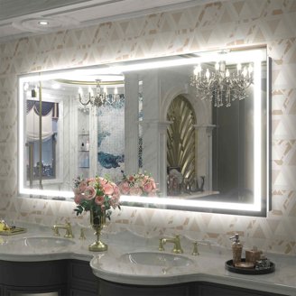 48x32 Inch LED Bathroom Mirror With Lights – Anti-Fog, Dimmable, Wall-Mounted Vanity Mirror
