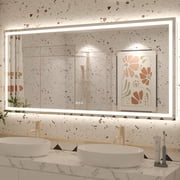 GODCHAR 60"x28" UL Certified LED Bathroom Mirror Backlit & Frontlit Anti-Fog Dimmable