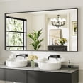 thumbnail image 1 of GODCHAR 72"x 36" Bathroom Vanity Mirror Rectangular Metal Frame French Cleat Mounted Wall Mirror Tempered Glass, 1 of 10