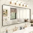thumbnail image 1 of GODCHAR 72x32 inch Shatterproof Bathroom Mirror, Metal Framed Wall Vanity Mirror, 1 of 11