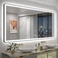 thumbnail image 1 of GODCHAR 72x36 inch Black Framed Bathroom Mirror with Front&Backlit, AntiFog Wall Mirror with 3 Color Dimmable, Memory and Tempered Glass, 1 of 11