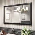 thumbnail image 1 of GODCHAR Framed Tempered Glass Bathroom Vanity Rectangular Mirror 48"x32", Black, 1 of 8