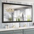 thumbnail image 1 of GODCHAR Framed Tempered Glass Bathroom Vanity Rectangular Mirror 72"x36", Black, 1 of 8