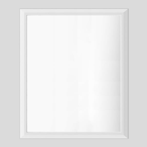 GODCHAR Framed Tempered Glass Bathroom Vanity Rectangular Mirror 36"x30", White