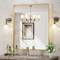 thumbnail image 1 of Apmir  Metal Frame Tempered Glass Bathroom Vanity Mirror for Wall, Cloakroom, Bedroom 36" x 30" - Gold, 1 of 5