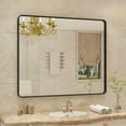 thumbnail image 1 of Apmir Full Size & Color Aluminum alloy Framed Tempered Glass Wall Bathroom Vanity Mirror 40" x 36" - Black, 1 of 5
