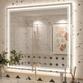 thumbnail image 1 of GODCHAR 40x36 LED Bathroom Mirror, 24V Dual Light Shatterproof Mirror with Anti-Fog, UL Listed, 3 Colors, 1 of 10