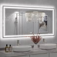 thumbnail image 1 of GODCHAR 60x30 LED Bathroom Mirror, 24V Dual Light Shatterproof Mirror with Anti-Fog, UL Listed, 3 Colors, 1 of 10