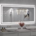 thumbnail image 1 of GODCHAR 72x32 LED Bathroom Mirror, 24V Dual Light Shatterproof Mirror with Anti-Fog, UL Listed, 3 Colors, 1 of 10