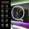 thumbnail image 1 of Apmir  Frameless RGB Backlit and LED Frontlit Anti-Fog Tempered Glass Wall Bathroom Vanity Mirror 36" x 24", 1 of 5