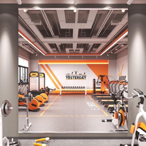 GODCHAR Home Gym Mirror 79"x36" 2-Pack, Frameless Full Body Wall Mirror, Shatterproof Tempered Glass for Yoga, Dance, Garage Gym