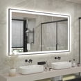 thumbnail image 1 of Oversized LED Anti-fog Mirror, 60 x 40 Black Metal Frame Wall Bathroom Mirror, Dimmable by GODCHAR, 1 of 12