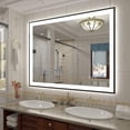 thumbnail image 1 of Oversized LED Anti-fog Mirror, 48 x 40 Black Metal Frame Wall Bathroom Mirror, Dimmable by GODCHAR, 1 of 12