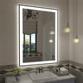 thumbnail image 1 of Oversized LED Anti-fog Mirror, 36 x 28 Black Metal Frame Wall Bathroom Mirror, Dimmable by GODCHAR, 1 of 12