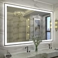 thumbnail image 1 of Oversized LED Anti-fog Mirror, 55 x 36 Black Metal Frame Wall Bathroom Mirror, Dimmable by GODCHAR, 1 of 12