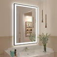 thumbnail image 1 of Oversized LED Anti-fog Mirror, 36 x 24 Black Metal Frame Wall Bathroom Mirror, Dimmable by GODCHAR, 1 of 12